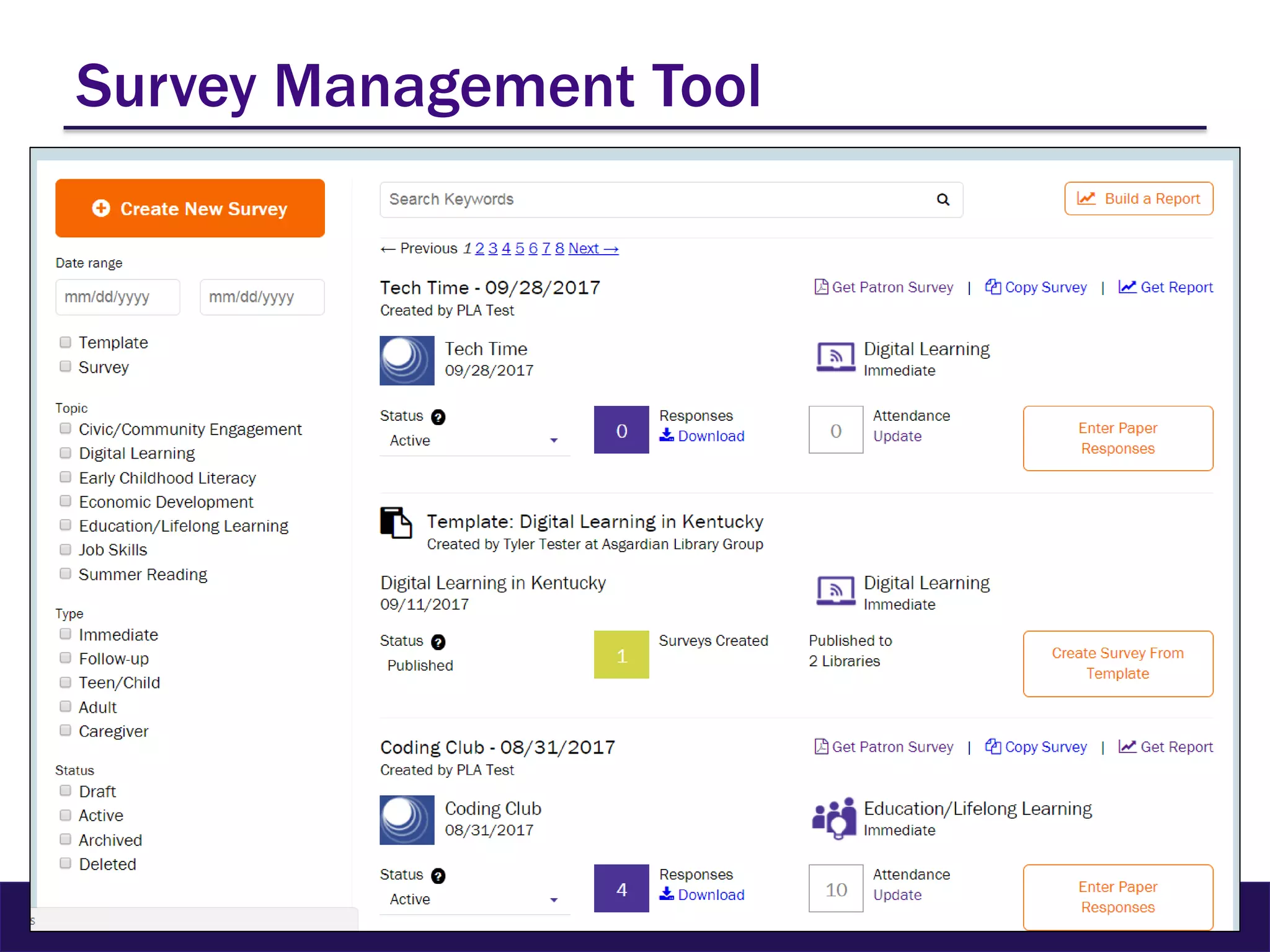 Survey Management Tool
 