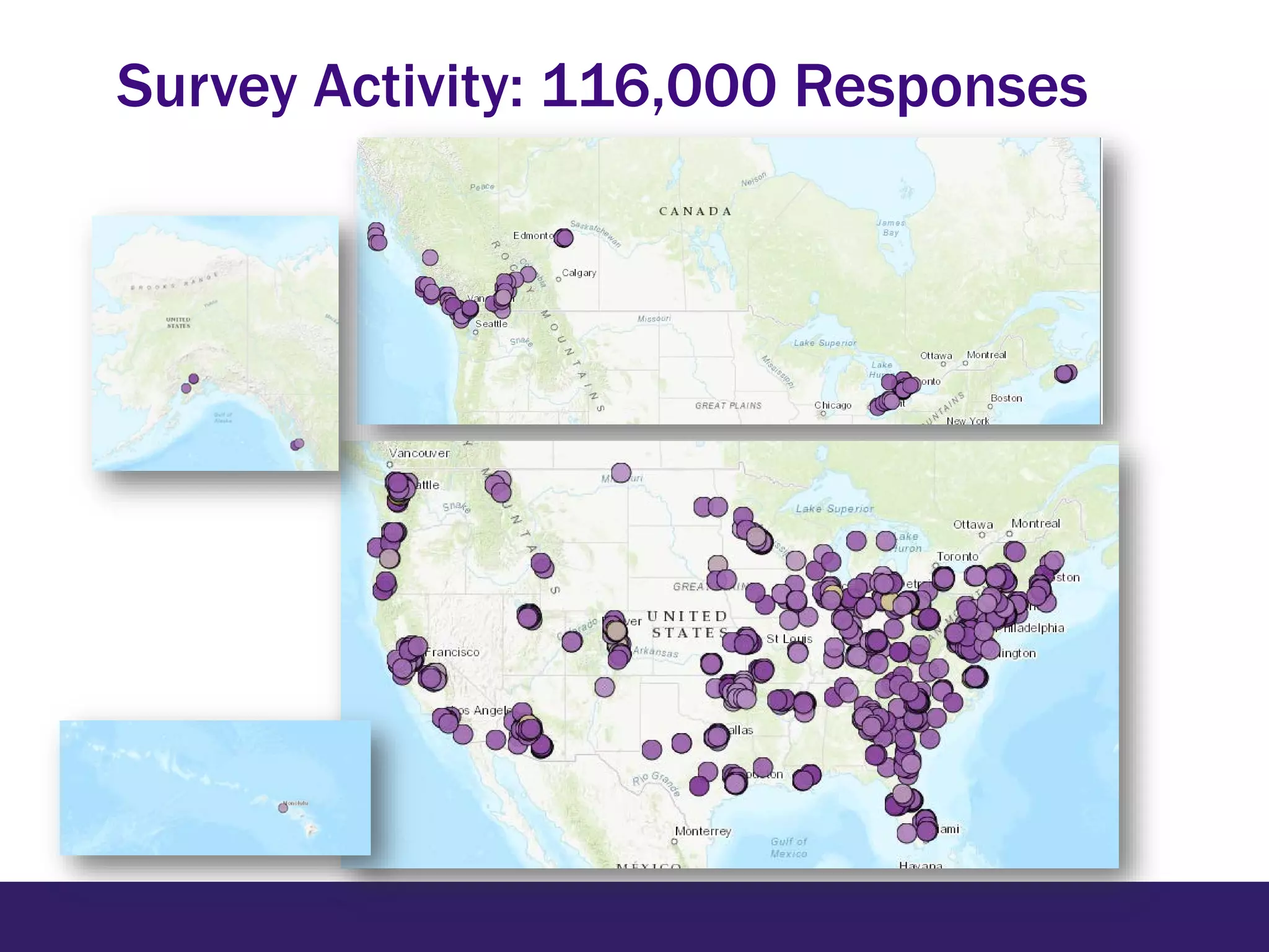 Survey Activity: 116,000 Responses
 