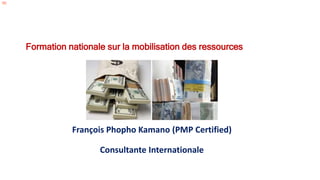 François Phopho Kamano (PMP Certified)
Consultante Internationale
Formation nationale sur la mobilisation des ressources
 