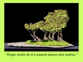 “ Exige muito de ti e espera pouco dos outros.” 
