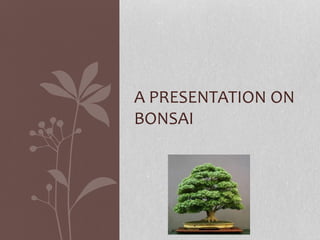 A PRESENTATION ON
BONSAI
 