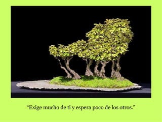 “ Exige mucho de ti y espera poco de los otros.” 