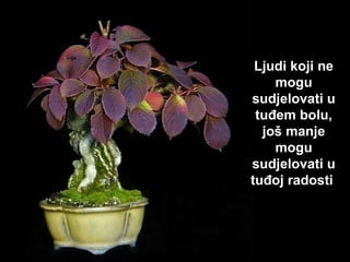 Ljudi koji ne mogu  sudjelovati  u tuđem bolu, još manje mogu  sudjelovati  u tuđoj radosti   