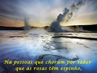 Há pessoas que choram por saber  que as rosas têm espinho, 