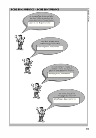 ::::::::::::::�I
As pessoas ficarOo contrariados
ou aborrecidos se eu disser os
coisas que realmente quero dizer
Clossificação do pensamento:
Não devo mostrar meus
sentimentos poro os outros
pensamento:
É mais importante colocor os
desejos e idéias dos outros
pessoas anles dos meus próprios
Clossificação do pensamento:
Os outros só querem
me pegor ou machucar
pensamento:
B.
S
115
 