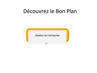 Découvrez le Bon Plan


    Gestion de l’entreprise
 