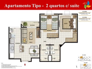 Apartamento Tipo - 2 quartos c/ suíte
 