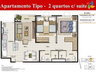 Apartamento Tipo - 2 quartos c/ suíte
 
