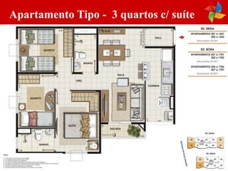 Apartamento Tipo - 3 quartos c/ suíte
 