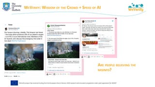 WEVERIFY: WISDOM OF THE CROWD + SPEED OF AI
ARE PEOPLE BELIEVING THE
MISINFO?
 