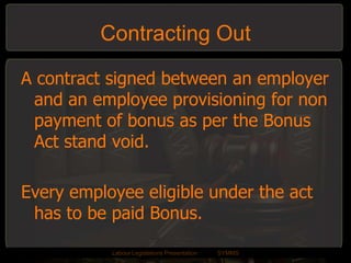 Payment of Bonus – Source of Money?Gross Profit – Allowable Deductions = Available Surplus