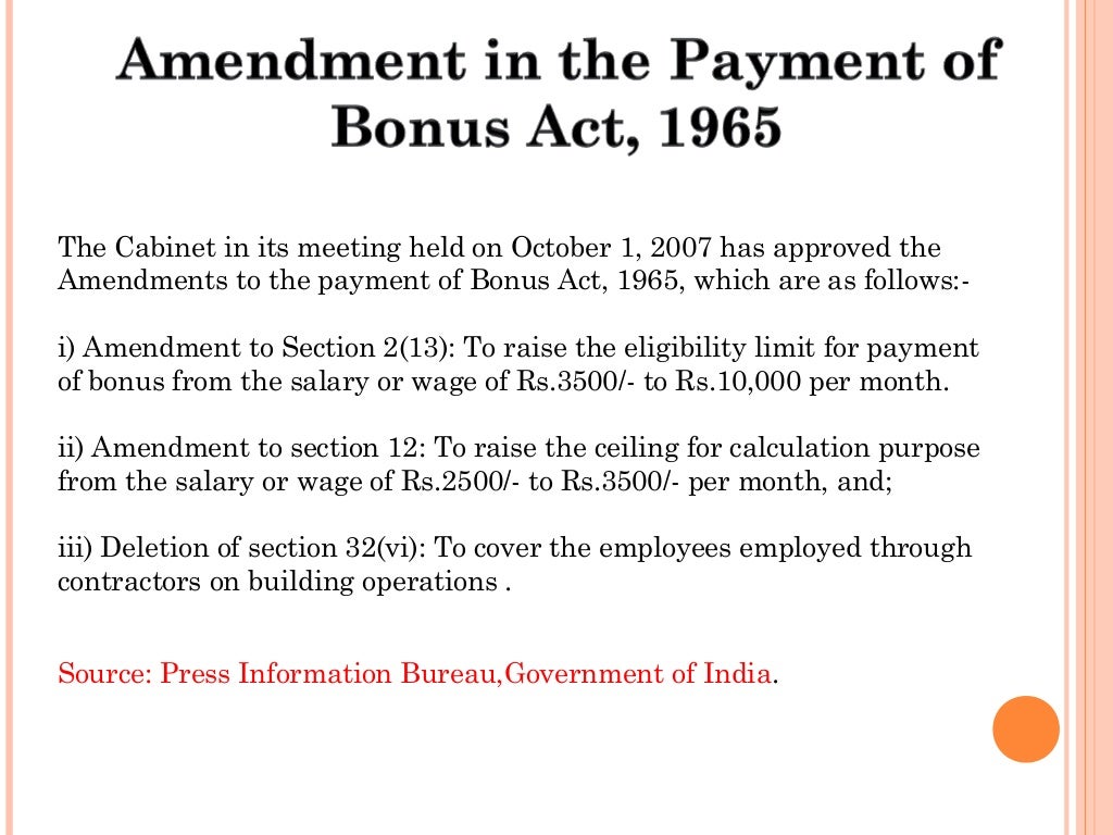 Payment of Bonus Act 1965