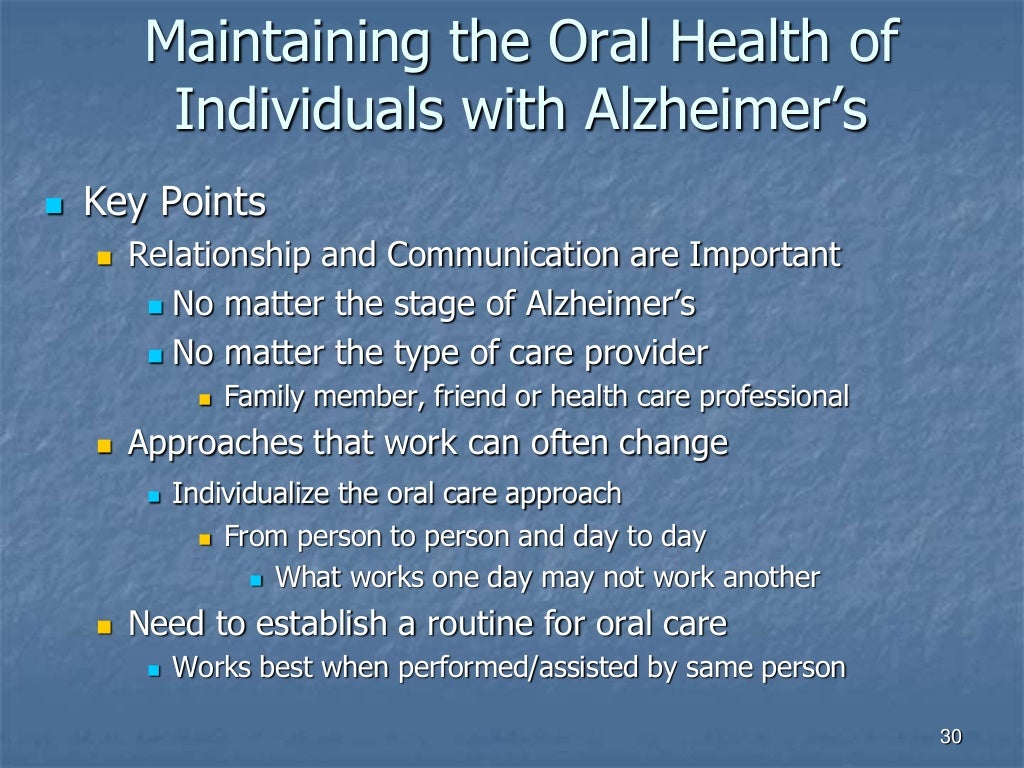 Oral Health and Dementia