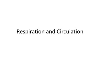 Respiration and Circulation
 