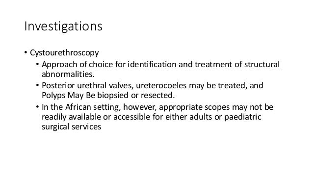 Bladder outlet obstruction in children