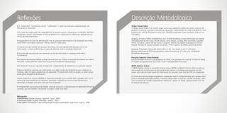 Reflexões                                                                                            Descrição Metodológica
• O “espectador” transformou-se em “colaborador” a partir da evolução e popularização nas            Target Group Index
formas de se comunicar.                                                                              O Target Group Index é um estudo single source que apresenta hábitos de mídia, consumo de
                                                                                                     produtos e serviços, opiniões e atitudes da população. Desenvolvido em 1968 na Inglaterra, está
• Os níveis de colaboração são heterogêneos: as pessoas geram e disseminam conteúdos, reportam       presente em mais de 60 países e conta com 700.000 entrevistas anuais. No Brasil, está em sua
novidades e trocam informações. O que as diferencia é o potencial de influência e decisão em seu     10ª edição.
círculo de relacionamentos.
                                                                                                     Amostra: Amostra 100% probabilística, com 19.456 entrevistas anuais distribuídas nas regiões
• Independente do nível de identificação com os processos tecnológicos e de exposição aos meios,     metropolitanas de São Paulo, Rio de Janeiro, Porto Alegre, Curitiba, Belo Horizonte, Salvador,
todos estão conectados a pessoas, marcas, valores e aspirações.                                      Recife, Fortaleza, interior de São Paulo, Campinas, interior das regiões Sul/Sudeste e Distrito
                                                                                                     Federal. Período de campo utilizado no estudo: Y10w1 (agosto de 2008 a janeiro de 2009).
• Embora mais da metade das pessoas reconheça a pressão gerada pelo grande volume de
informações, a maioria afirma que é capaz de absorver todo o conteúdo disponível.                    Universo: População urbana das classes AB, C e DE, com idades entre 12 e 64 anos.
                                                                                                     Representatividade de 55% da população urbana brasileira de 12 a 64 anos, totalizando
• Os meios de comunicação são essenciais na era da informação e a sinergia entre eles é              64 milhões de pessoas.
fundamental.
                                                                                                     Pesquisa Especial Conectividade
• A maioria das pessoas prefere acessar um meio por vez. Porém, o consumo simultâneo de mídia é      Estudo realizado entre 24 e 28 de agosto de 2009, com pessoas com mais de 10 anos de idade
inevitável e já faz parte da rotina de uma parcela considerável da população.                        da região metropolitana de São Paulo. Foram realizadas 800 entrevistas.

• O conteúdo torna-se o grande protagonista, independente da plataforma na qual está exposto.        IBOPE Nielsen Online
                                                                                                     O IBOPE Nielsen Online é uma joint-venture entre o IBOPE e a Nielsen Online, líder mundial em
• Relacionamentos pessoais são importantes e as redes sociais são ferramentas para viabilizar os     mensuração do comportamento dos usuários da internet. A empresa está presente em dez
contatos, além de serem plataformas de expressão. Principalmente entre os jovens, as redes sociais   países, por meio do maior painel de internautas do mercado, com mais de 200 mil integrantes.
já são parte obrigatória do dia-a-dia.
                                                                                                     Por meio de uma tecnologia proprietária, é capaz de medir o comportamento dos usuários, bem
• Para conectar-se à nova realidade, é necessário interagir com o tempo que é escasso, lidar com o   como a atividade publicitária online, e fornecer dados sobre a internet mundial. No Brasil, conta
volume de informações que é crescente, monitorar o padrão de consumo que é dinâmico e                com um painel de 18.088 colaboradores (referência: agosto de 2009), representando cerca de
desvendar os desejos que estão cada vez mais singulares.                                             47 milhões de pessoas.

• Compreender esse processo de fluidez, extinção e busca é a resposta para as diferentes formas de
conexão, que são voláteis, transitórias e surgem a todo momento.



Bibliografia:
• Modernidade Líquida. Bauman, Zygmunt. Zahar - 2000
• Revolução Digital. Siqueira, Ethevaldo. Saraiva – 2007
• Não-lugares: Introdução a uma antropologia da supermodernidade. Augé, Marc. Papirus, 1994.
 