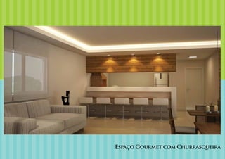 Ilustração artística.
Espaço Gourmet com Churrasqueira
 