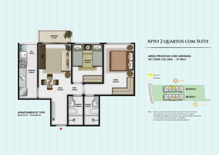 Apto 2 quartos com Suíte
 