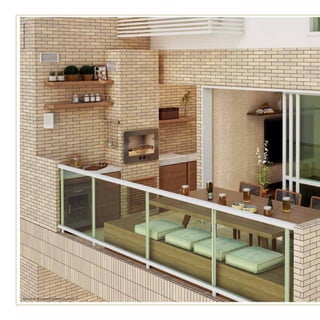 Varanda do apartamento do bloco 04, coluna 11.
Perspectivailustrativa.
 