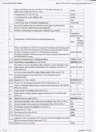 Proposal for appoval of fees for th academic year 2014-15  Slide 288