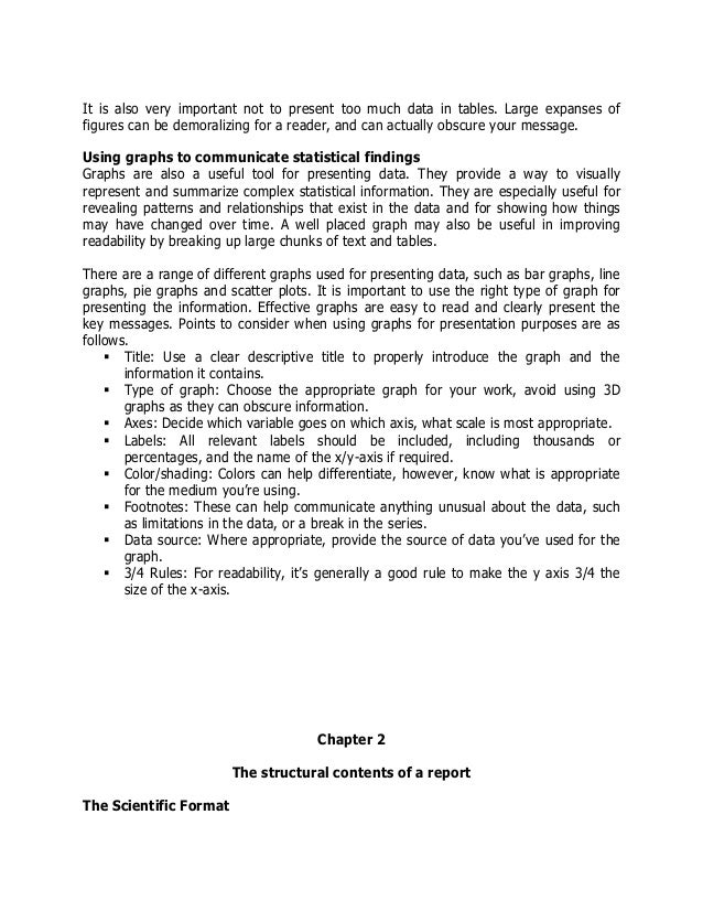 A GUIDE TO STATISTICAL REPORT WRITING