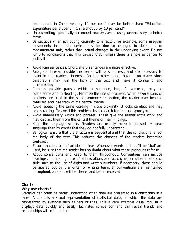 A GUIDE TO STATISTICAL REPORT WRITING