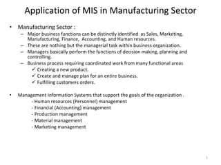 Application of MIS in Manufacturing Sector ,[object Object],[object Object],[object Object],[object Object],[object Object],[object Object],[object Object],[object Object],[object Object],[object Object],[object Object],[object Object],[object Object],[object Object]