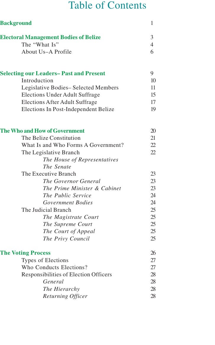 A Framework For Voter Education In Belize