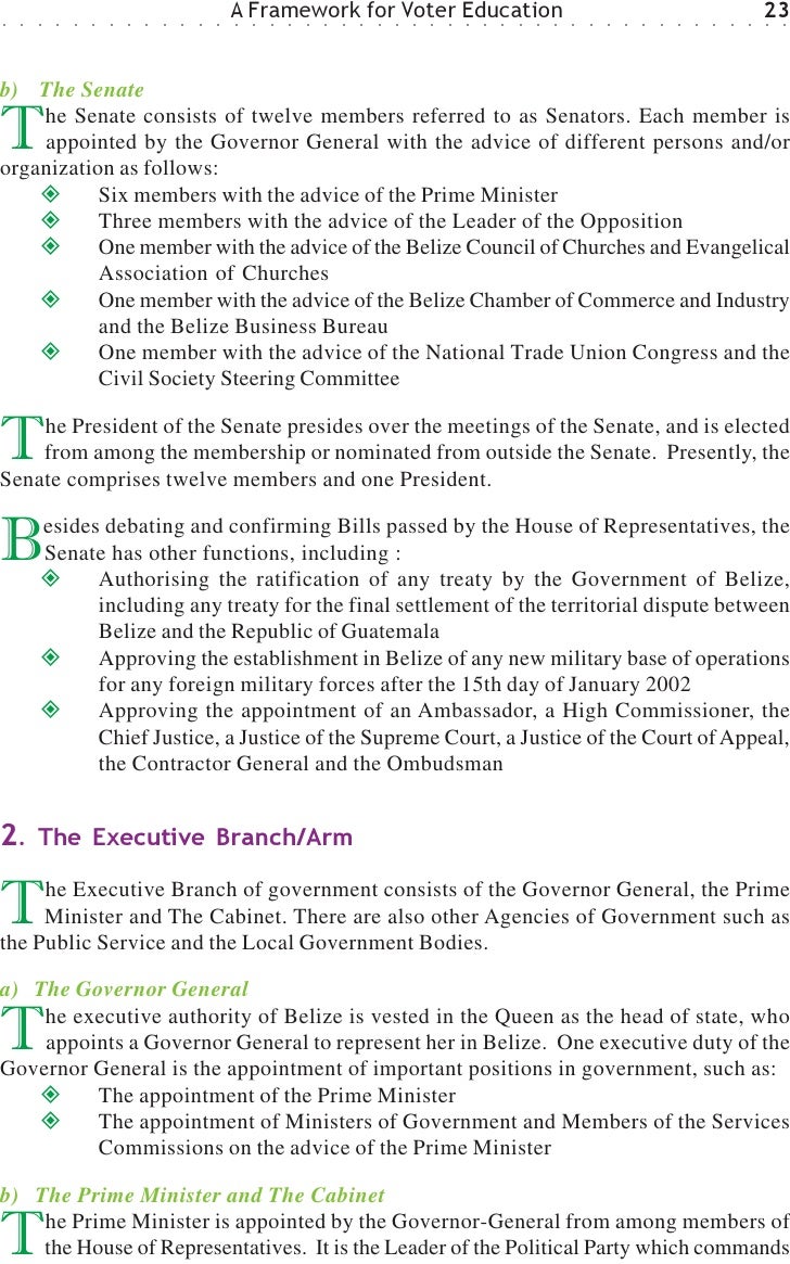 A Framework For Voter Education In Belize