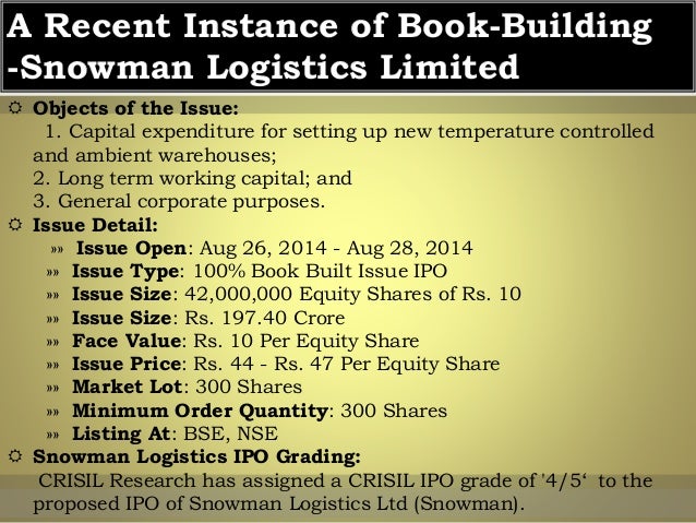 Snowman logistics ipo prospectus