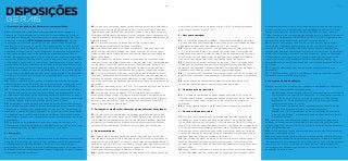 DISPOSIÇÕES
GERAIS
1 – Da compra da unidade e dos documentos a serem assinados
1.1 - A reserva da futura unidade será formalizada mediante a entrega: do
Cadastro de Cliente, anexado aos documentos ali mencionados; da Proposta
Condicional assinada pelo cliente interessado e do cheque emitido pelo cliente
interessado e nominal à MZK Empreendimentos Imobiliários Ltda., no valor
correspondente a 10% (dez por cento) do custo total estimado da unidade,
incluindo a cota de terreno e a cota de construção estimada, ocasião em que
será entregue o Recibo de Reserva Condicional. O cheque de reserva não será
depositado pela construtora. Com as informações e documentos apresentados,
a construtora realizará a análise do cadastro do cliente interessado. Caso a
análise seja negativa, segundo os critérios próprios da construtora, o cheque de
reserva será devolvido, sem quaisquer ônus para ambas as partes, o que também
ocorrerá caso o negócio não se concretize por qualquer motivo. Caso o negócio
seja concretizado, com a celebração do Instrumento Particular de Promessa de
Cessão de Direitos Aquisitivos à Fração Ideal de Bem Imóvel e Adesão a Contrato
de Construção, o cheque de reserva será depositado neste ato, e convertido em
sinal e princípio de pagamento. Também nesta mesma ocasião, serão rubricadas
as minutas do Contrato de Construção do empreendimento e seus anexos e da
Convenção de Condomínio.
1.2 - Todas as minutas dos documentos a serem assinados estão à disposição
na construtora, e os arquivos eletrônicos dos mesmos serão enviados por e-mail
para os clientes na ocasião da reserva da unidade ou sempre que solicitado.
1.3 - A escritura definitiva de compra e venda do terreno será lavrada em data a
ser futuramente confirmada pela construtora, desde que implementadas todas
as condições estabelecidas para a efetivação da compra e venda dos terrenos, e
depende da quitação da cota de terreno pelo comprador, bem como da quitação
dos valores relativos às despesas mencionadas no item 7.3, abaixo.
1.4 - Será atribuída a cada unidade uma fração de terreno. Esta fração constará
na escritura de compra e venda do terreno e foi calculada por um método próprio
da construtora, levando-se em consideração as áreas privativas das unidades, a
localização, o número de vagas de garagem e o preço de mercado das unidades.
Os percentuais para custeio da obra foram calculados por um método próprio
da construtora, levando-se em consideração as áreas equivalentes de construção
das unidades.
1.5 - Ao término do empreendimento, após a concessão do Habite-se pela
Prefeitura, a construtora acompanhará a individualização das matrículas de todas
as unidades autônomas no Registro Geral de Imóveis competente.
2 – Dos projetos
2.1 - Todas as informações deste empreendimento foram baseadas em um estudo
preliminar, e foram propostas para o terreno conforme as medidas constatadas
no levantamento topográfico realizado, estando, assim, sujeitas a ajustes e
modificações. Este é apenas um estudo preliminar para compra do terreno, com a
finalidade de fazer um cadastramento de clientes interessados. Portanto, todas as
informações poderão ser alteradas.
2.2 - Logo após a compra do terreno, será contratado o arquiteto Inácio Obadia
para executar o projeto de arquitetura da obra, a ser aprovado pela Prefeitura.
Também após a concretização da compra do terreno, a construtora contratará
profissionais qualificados para desenvolver a concepção visual e a execução dos
projetos executivos. Durante esta fase podem ocorrer pequenas modificações no
estudo preliminar.
2.3 - O projeto de execução da fachada do edifício será detalhado
posteriormente pelo escritório Jacobsen Arquitetura.
2.4 - A construtora se reserva o direito de localizar os cômodos e peças das
partes comuns, bem como as peças das partes privativas, de acordo com a
melhor solução para o projeto global, ainda que isto interfira na projeção e no
layout das unidades.
2.5 - Com relação aos projetos de venda apresentados: a decoração é mera
sugestão; as cotas são dimensões de eixo a eixo de paredes dos compartimentos,
e os elementos estruturais, quando existentes, são meramente ilustrativos; as
plantas poderão sofrer modificações, em razão do atendimento às posturas
municipais, concessionárias, coordenação dos projetos e medição do terreno.
2.6 - As áreas privativas consideradas nos projetos e tabela de vendas foram
calculadas considerando as dimensões totais da laje das unidades, ignorando a
existência de paredes, pilares e outros elementos. As áreas foram calculadas de
eixo a eixo das paredes de periferia e podem variar em torno de 5% para mais ou
para menos.
2.7 - Os proprietários das lojas A, B, C, D, E, F e G poderão ampliar o jirau de suas
unidades até o limite da face interna da esquadria da fachada.
2.8 - Os proprietários das unidades D, E, F e G terão direito a uso e gozo
exclusivos da área das vagas 01 a 05 do pavimento térreo, bem como da área
de circulação de tais vagas, podendo ampliar as suas unidades sobre a tal área,
inclusive o jirau, conforme os limites estabelecidos na planta que constitui o
Anexo XI do contrato de construção.
3 – Da vedação às modificações, alterações e personalizações das unidades
3.1 - As unidades e as partes comuns do empreendimento serão construídas
e entregues de acordo com o previsto no Projeto Preliminar de Construção, e
com os materiais de acabamentos previstos no Memorial Preliminar Descritivo
de Materiais de Acabamentos não sendo permitidas quaisquer modificações,
alterações ou personalizações do mesmo por solicitação dos adquirentes.
4 - Do empreendimento
4.1 - Trata-se de um empreendimento comercial, constituído por um edifício
com 163 (cento e sessenta e três) unidades, sendo 07 (sete) lojas localizadas no
pavimento térreo e 156 (cento e cinquenta e seis) salas distribuídas em 06 (seis)
pavimentos, com 26 (vinte e seis) unidades por andar, além de 02 (dois) subsolos
de garagem e pavimento de uso comum no terraço do edifício, que depois de
pronto, receberá numeração pela Rua Jardim Botânico.
4.2 - Como estabelecido na Convenção de Condomínio, será vedado o exercício
de atividade de farmácia ou drogaria nas lojas A, B e C, sendo tais atividades
permitidas apenas nas lojas D, E, F e G.
5 – Das vagas de garagem
5.1 - Os condôminos poderão estacionar 01 (um) automóvel médio de passeio
por cada unidade no empreendimento, desde que haja disponibilidade de vagas
na garagem, localizada nos pavimentos térreo, 1° e 2° subsolos.
5.2 - Além do direito previsto em 5.1, fica garantido aos proprietários das lojas
A, E, F e G e à sala 606, ainda, o direito ao uso exclusivo de 01 (uma) vaga de
garagem para cada uma das referidas lojas, e ao proprietário da loja D, o direito
ao uso exclusivo de 02 (duas) vagas de garagem, todas marcadas, conforme
previsto no Contrato de Construção e na Convenção de Condomínio.
5.3 - É possível que o espaço destinado às vagas no 1° e no 2° subsolos possa
comportar a instalação de equipamentos para otimizar o uso da garagem e
aumentar a sua capacidade, a exemplo de elevadores duplicadores de vagas, a
depender da definição do projeto executivo do empreendimento.
5.4 - A construtora não tem nenhum compromisso com o conforto das vagas de
garagem, bem como com a sua localização e marcação, ressalvado o previsto em
5.2.
5.5 - Será necessária a contratação de manobristas pelo condomínio, e os
condôminos deverão deixar as chaves dos veículos na portaria.
6 – Da remuneração da construtora
6.1 - O sistema de contratação da Mozak Engenharia Epsilon Ltda. será o de
“Obra por Administração”, também denominada a preço de custo, ou seja, custe
o que custar. A taxa de administração é de 18% sobre o custo integral da
construção.
6.2 - A taxa de administração é de 18% sobre o custo integral da construção.
7 – Do custo estimado para a obra
7.1 - O valor da cota de construção apresentado na Tabela de Vendas é uma
estimativa dos custos diretos da obra, e estará sujeito a reajuste pelo CUB-RJ
(Custo Unitário Básico da Construção Civil) divulgado pelo SINDUSCON-RJ em
janeiro/2015, além dos acréscimos decorrentes dos realinhamentos orçamentários
a serem realizados semestralmente pela construtora. Também não estão incluídos
no mesmo os custos indiretos da construção, previstos nas cláusulas 7, 8 e 9 do
Contrato de Construção, que serão objeto de arrecadações específicas a serem
realizadas pela Construtora no momento oportuno.
7.2 - Nos últimos seis meses de obra, a Construtora irá emitir a arrecadação do
fundo de decoração e equipamentos das partes comuns, cujos valores estão
estimados na Tabela de Fundo de Decoração e Equipamentos, anexa ao contrato
de construção.
7.3 - Antes da data prevista para a lavratura da escritura de compra e venda do
terreno, será rateada entre os adquirentes, na proporção das frações de terreno,
e arrecadada pela construtora, a importância necessária ao custeio das despesas
jurídicas, cartorárias e tributárias relativas à legalização da compra do terreno,
como por exemplo, mas não restritivamente: certidões, escrituras, registros,
ITBI(s), Laudêmio, despesas para eventual remição de foro, diligências cartorárias,
honorários de despachantes, HONORÁRIOS ADVOCATÍCIOS, e tudo aquilo que
for necessário para a estruturação jurídica da compra do terreno.
7.4 - Os custos com ligações definitivas de serviços públicos (água, esgoto,
luz, força, gás e telefone) do empreendimento são de estimativa impossível
antes de os respectivos serviços serem, nas épocas próprias, quantificados e
orçados pelas empresas concessionárias. Com isso, tais custos não se encontram
incluídos no orçamento preliminar e não fazem parte do “Fundo de Decoração
e Equipamentos das Partes Comuns”. Quando conhecidos, tais custos serão
rateados entre todos os adquirentes das futuras unidades autônomas do
empreendimento, na proporção da fração de construção apresentada na Tabela
de Frações.
7.5 - Os gastos mencionados nos itens acima não serão rateados com os
permutantes.
7.6 - A tabela de vendas poderá ser modificada a qualquer momento, de acordo
unicamente com a vontade da construtora.
8 – Dos prazos do empreendimento
8.1 - Seguem abaixo os prazos da obra, sabendo-se que podem ser alterados de
acordo com a estruturação do empreendimento.
	a) Aprovações e licenciamento integral do empreendimento, conclusão do
projeto executivo e conclusão da demolição – 02 (dois) meses contados a
partir da data da lavratura da escritura de compra e venda do terreno;
	b) Fundações – 04 (quatro) meses contados a partir da conclusão da
etapa prevista no item “a”, supra;
	c) Construção – 30 (trinta) meses contados a partir da conclusão das
fundações, com prazo de carência de mais 6 (seis) meses;
	d) Habite-se - 03 meses contados a partir da conclusão da construção,
para que seja iniciado o procedimento de obtenção do habite-se junto à
Prefeitura Municipal.
8.2 - As chaves das unidades serão entregues aos compradores logo após a
obtenção do habite-se do empreendimento, e a entrega está condicionada à
quitação integral de todo o compromisso financeiro assumido pelo adquirente da
futura unidade autônoma.
8.3 - O início dos prazos acima previstos depende da venda de 70% (setenta por
cento) das unidades do edifício.
8.4 - Caso a construtora tenha insucesso nas vendas, ou não consiga licenciar o
empreendimento pretendido, ou concretizar a compra do terreno, ou, ainda, não
consiga executar o empreendimento por motivos alheios a sua vontade, a mesma
poderá rescindir todos os contratos e devolver todos os valores pagos pelos
compradores, sem nenhum tipo de multa, correção monetária, ônus extra, ou
indenização de parte à parte.
BS”DBS”D
 