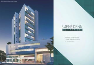 fachada diferenciada
e lobby imponente dão
as boas vindas.
perspectiva ilustrativa da fachada noturna
 