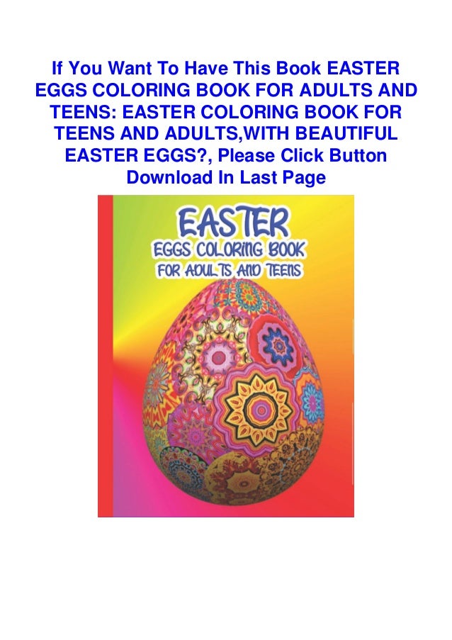 Download Book Easter Eggs Coloring Book For Adults And Teens Easter
