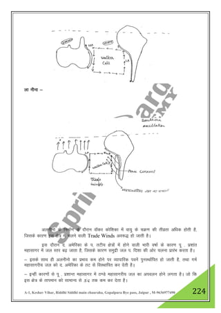 A-1, Keshav Vihar, Riddhi Siddhi main chauraha, Gopalpura Bye pass, Jaipur , M-9636977490 224
yk uhuk &
vyuhuks ds fuekZ.k ds nkSjku okWdj dksf”kdk esa ok;q ds pØ.k dh rhozrk vf/kd gksrh gS]
ftlds dkj.k bl {ks= esa pyus okyh Trade Winds vo:) gks tkrh gSA
bl nkSjku n- vesfjdk ds i- rVh; {ks=ksa esa gksus okyh Hkkjh o"kkZ ds dkj.k iw - iz”kkar
egklkxj esa ty Lrj c<+ tkrk gS] ftlds dkj.k leqnzh ty i- fn”kk dh vksj pyuk izkjaHk djrk gSA
& blds lkFk gh vyuhuks dk izHkko de gksus ij O;kikfjd iousa iquLFkkZfir gks tkrh gS] rFkk xeZ
egklkxjh; ty dks n- vesfjdk ds rV ls foLFkkfir dj nsrh gSA
& bUgha dkj.kksa ls iw - iz”kkUr egklkxj esa B.Ms egklkxjh; ty dk vioyu gksus yxrk gSA tks fd
bl {ks= ds rkieku dks lkekU; ls -5*c rd de dj nsrk gSA
 