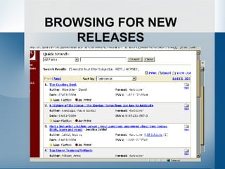 BROWSING FOR NEW RELEASES 