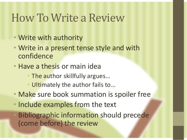 Examples on how to write a book review