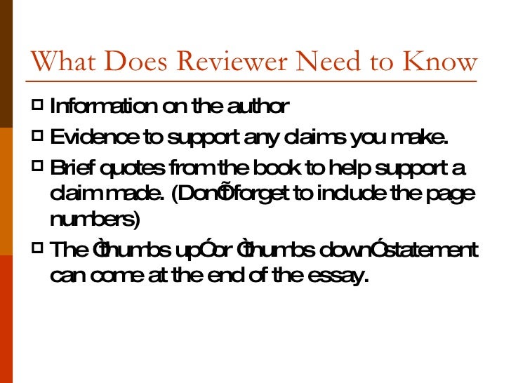 What a book review should have