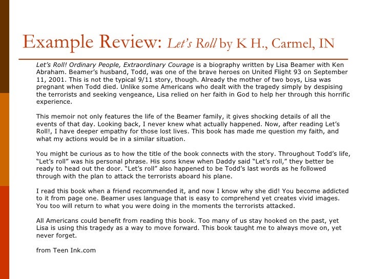 How to write a good application book review