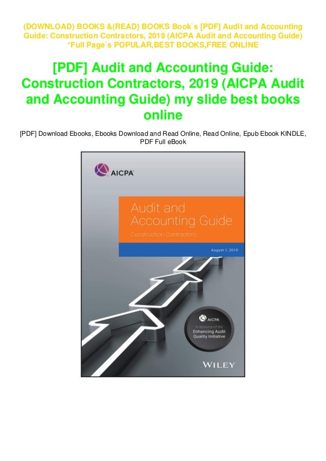 Book`s [PDF] Audit and Accounting Guide Construction Contractors, 2019