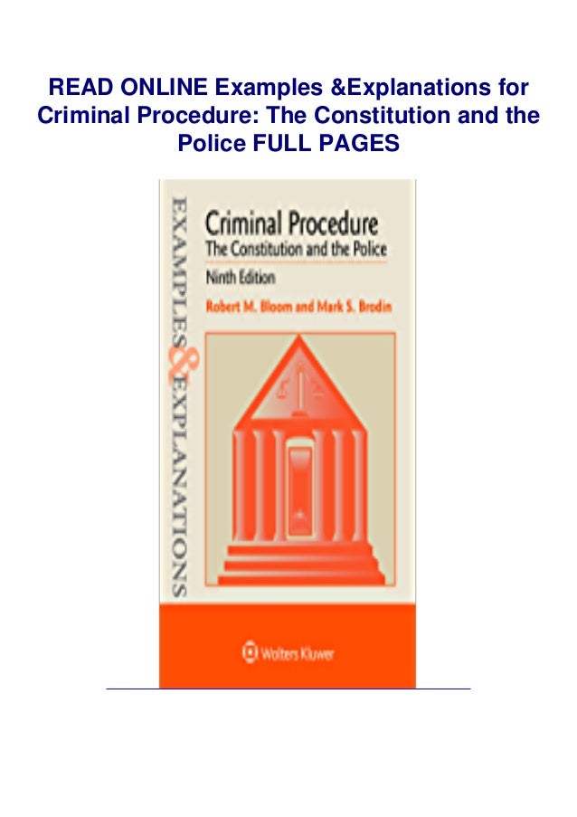 Book`s [PDF] Examples & Explanations for Criminal Procedure: The ...