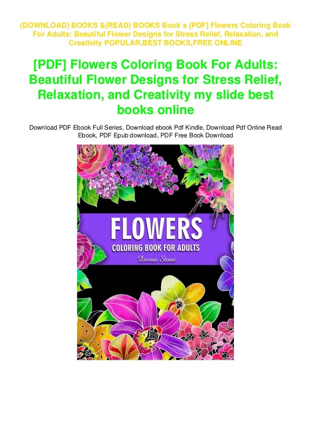 Download Book S Pdf Flowers Coloring Book For Adults Beautiful Flower Desig