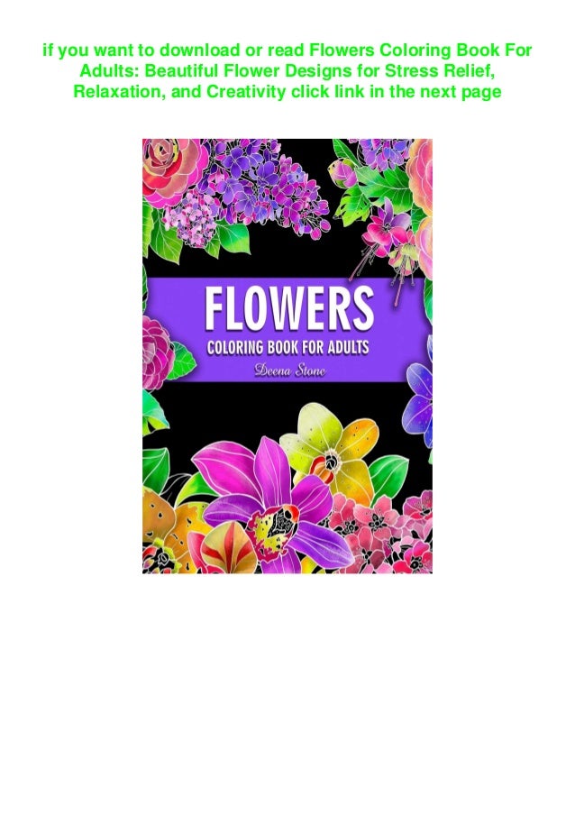 Download Book S Pdf Flowers Coloring Book For Adults Beautiful Flower Desig