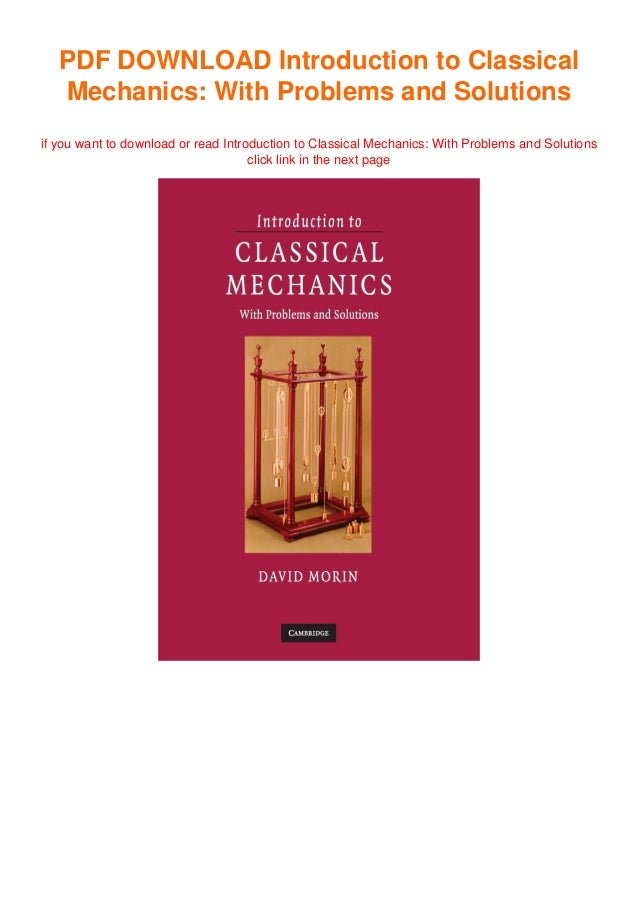 Book`s [PDF] Introduction to Classical Mechanics: With Problems and ...