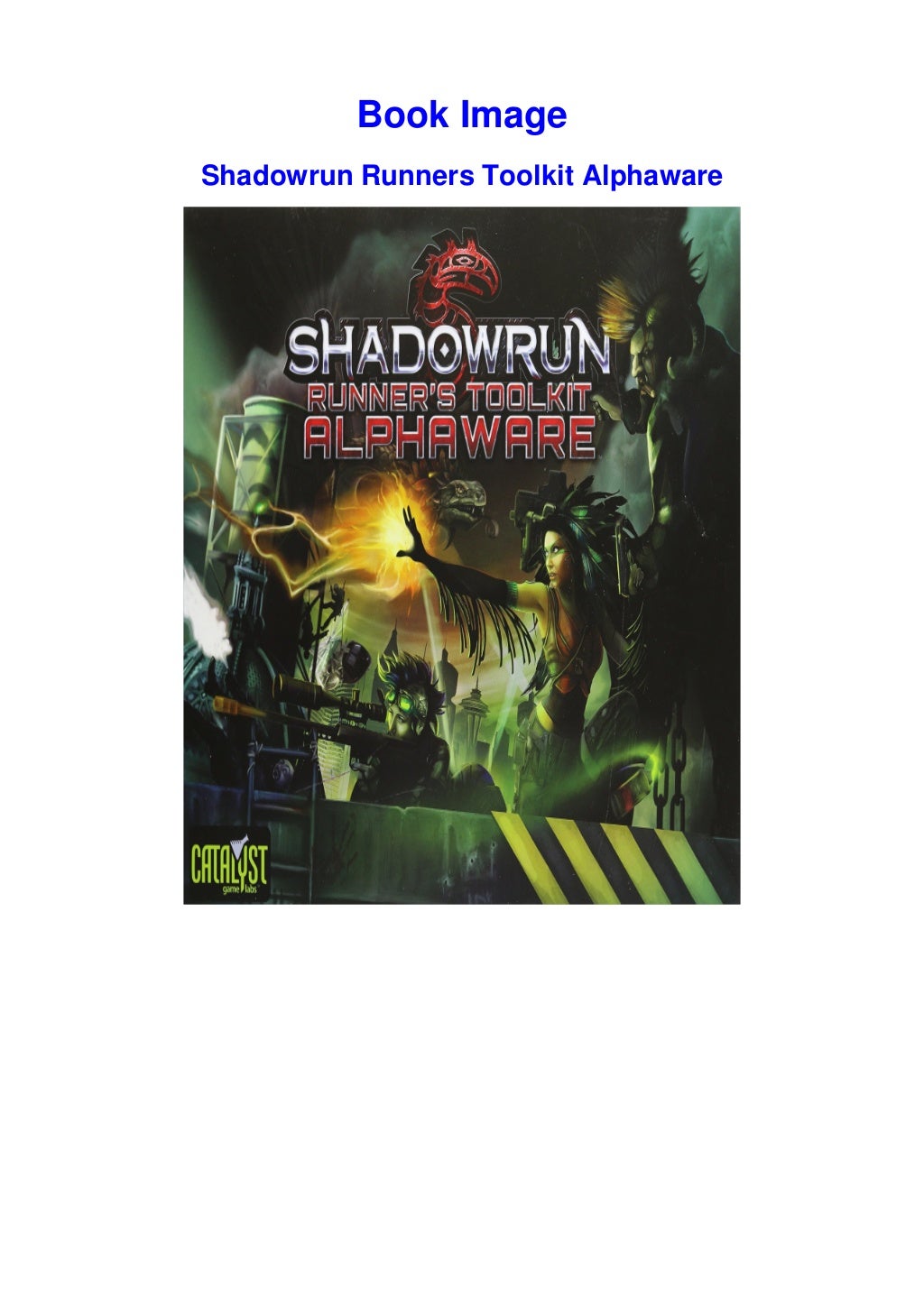 Book`s [PDF] Shadowrun Runners Toolkit Alphaware