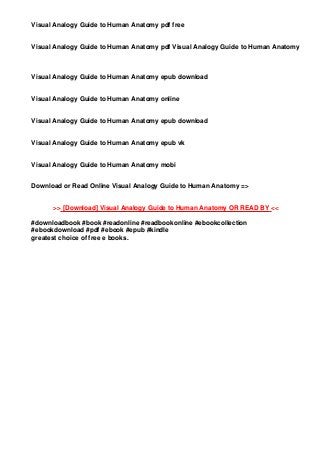 Book`s [PDF] Visual Analogy Guide to Human Anatomy