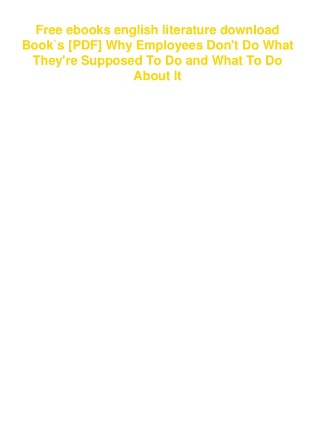 Book s PDF Why Employees Don t Do What They re Supposed To Do And 