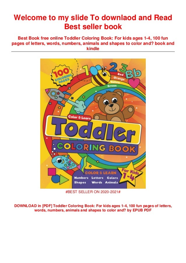 Download Book Toddler Coloring Book For Kids Ages 1 4 100 Fun Pages Of Let