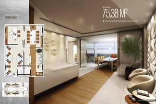 Área privativa:



   Consultoria empresarial por
   Denise Zuba                   75,38 m                               2
                                    sugestão de decoração para junção de 2 sAlas de 37,69 m2




pavimento tipo



                                                                                               Ilustração artística do escritório de consultoria empresarial
 