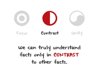 Focus      Contrast       Unity



We can truly understand
 facts only in CONTRAST
        to other facts.
 