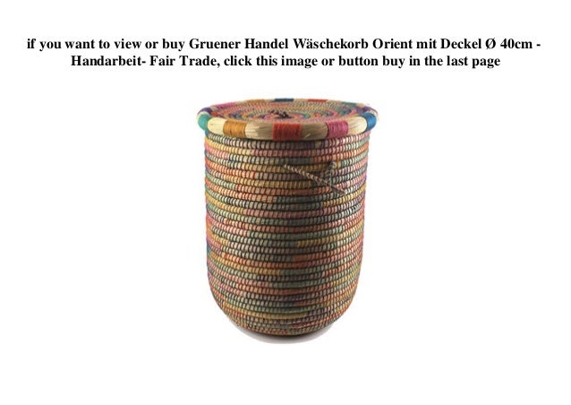 Fair Trade Gruener Handel Wäschekorb Orient mit Deckel Ø 40cm Handarbeit